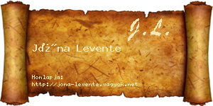 Jóna Levente névjegykártya